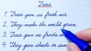 Cursive Writing Practice | 10 Lines on Trees | Cursive Handwriting Practice | English Cursive Letter