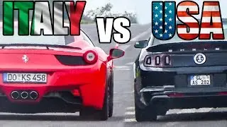 American Cars vs Italian Cars - Exhaust Sound & Accelerations!