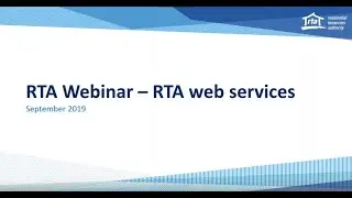RTA webinar  Introducing RTA digital services