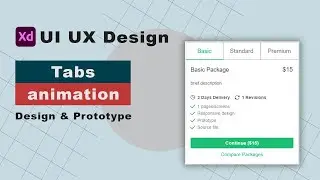 Tabs  Animation in XD using component states | adobe XD Prototyping | adobe XD tutorial