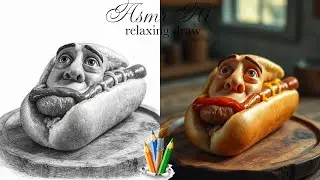ASMR AI Video Hod Dog and B&W draw Hod dog