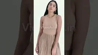Young female model posing in a photoshoot