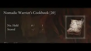 Nomadic Warrior's [ 20 ] | Cookbook Location | Elden Ring