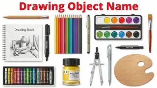 20 Art & Drawing Items Names for Kids | Learn Art Supplies in English and Hindi | Educational Video