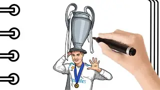 Como Dibujar a CRISTIANO RONALDO 5 Champions League paso a paso FACÍL | Mapi Art TV.