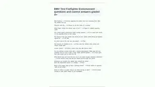 DMV Test Firefighter Endorsement questions and correct answers graded A13