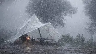 🏕️CAMPING IN HEAVY RAIN & THUNDERSTROMS‼️CAMPING ALONE ON A RAIN HILL•FLOODING DUE TO HEAVY RAIN⛈️