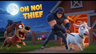 Oh No! Thief Steals a Goat 🐐 | Brave Dog & Police Save the Farm | Kids Cartoon .