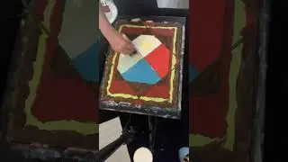 Easy Abstract Painting Demo With A Masking Tape Design