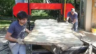 The Biggest Log I've Ever Sawn [6' between the guides]