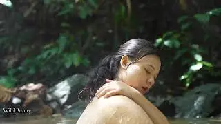 Beautiful CEO Stays Overnight In A Wild Wooden House, Avoids Rain, Showers And Cooks