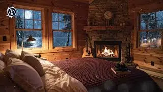 Deep Sleep Music LIVE Tonight No ADS 🌙🔥 Cozy Cabin Bedroom & Fireplace Sounds