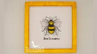 Bee Box Frame Using Pink Ink Stamp And Derwent Coloursoft Pencils.