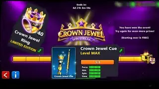 8ballpool-New Crown jewel event cue level MAX at 40 Rings😍.8Ballpool by Miniclip..