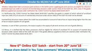Circular in June 2018 - 47 & 48 - GST Clarity