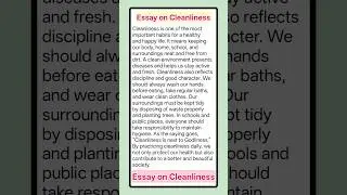 Cleanliness Essay ✨ | Essay on Cleanliness in English 📝 | Importance of Cleanliness 🌍 | Easy Essay