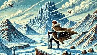 Serenity at High Altitudes: Knight Contemplating the Tranquility of the Snowy Mountains