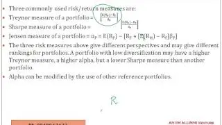 Applying CAPM to Performance Measurement Single Index Performance measurement ind