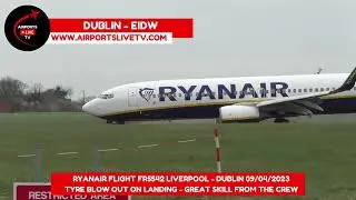 🔴✈️Huge Sparks on Landing from Ryanair Flight FR5542 Liverpool - Dublin After Tyre Blow Out ✈️🔴