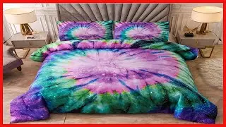 A Nice Night Bedding Tie Dye Galaxy Comforter Set, Psychedelic Swirl Pattern Colorful Boho, Boys