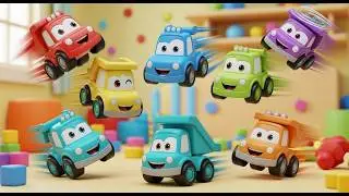 Seven Little Toy Trucks Roll Roll Roll | Transportation & Counting Songs for Kids