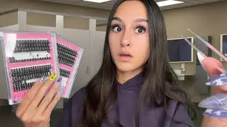 ASMR| NICE girl DOES your $10 EYELASH extensions in the BATHROOM??🤯