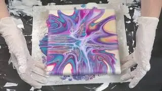 Acrylic Pour Painting  🎨 Prism Violet Shelee Art Bloom Technique 🌸 192