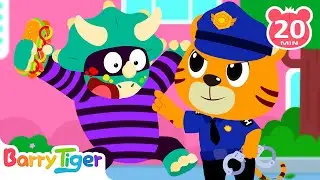 Hey! That Dino Didn&rsquo;t Pay! 🦖💨🍔 Funny Police Adventure | Kids Cartoon | BarryTiger