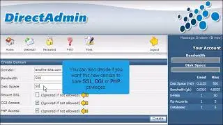 Hosting additional domains in DirectAdmin