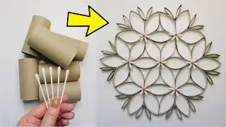 Super Easy Wall Decor with Flowers DIY 💐 How to Reuse Toilet Paper Rolls / Handmade Crafts for You 😃