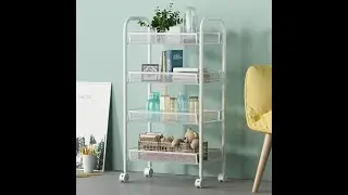 Voroly 4 Tire Rolling Cart Metal Utility Space Saving Room Organizer Wheel