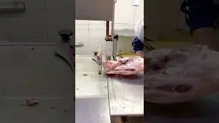 Amazing Frozen Leg Mutton Goat Meat Cutting Skills Machine#shorts