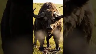 increadible animal fusion : bison + serigala #creepy #dinosaur #genetic
