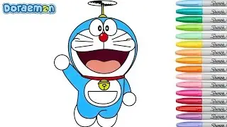 Doraemon Coloring Book Pages Episode 1 Rainbow Splash