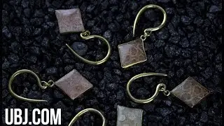 Diamond Fossilized Coral Hangers | UrbanBodyJewelry.com