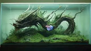 中國龍沉木造景，魚缸造景效果#魚缸造景 #魚缸里的大自然 #意境 #沉木造景 #草缸