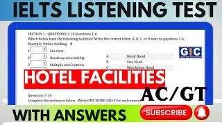 HOTEL FACILITIES |Ielts Listening Practice Test 2024 #english #gicratia #ieltslistening