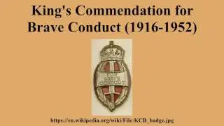 King's Commendation for Brave Conduct (1916-1952)