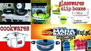 Big Bazaar Offers |Maha Bachat Sale Shopping Vlog | Cookware | Glassware | Organiser Baskets B1G1
