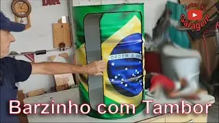 como fazer bar com tambor, barzinho com tonel