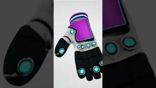 Cyberpunk / Sci-Fi Gauntlet 3D Model (.glb) - Interactive Tech! #shots