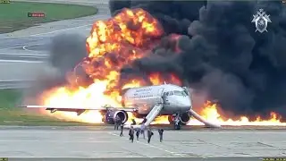 Dramatic video shows fiery emergency landing of Russian airliner