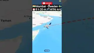 🇮🇳mumbai To Sweden 🇸🇪 Flight Route -Air india ✈️#aviation #travel #flight #sweden #mumbai