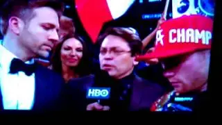 Canelo invites GGG to enter the ring post fight interview