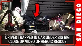 Heroic Rescue of Driver Trapped in Crushed Car under 18-Wheel Truck | Mission Valley | 20230921 (4K)