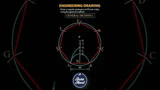 How to Draw a Heptagon  Easily| General Method 2 | Beta Skool #engineeringdrawing