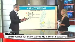 SMHI varnar f&ouml;r h&ouml;ga temperaturer fram&ouml;ver - Nyheterna (TV4)