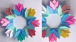No glue...Paper Flower Wall hanging | Paper craft | Paper flowers easy | CLOSE TO ART
