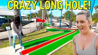 One of the LONGEST Mini Golf Holes We've Ever Played!