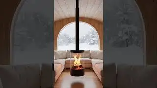 4K Fireplace Snowfall ❄️ Cozy Winter Cabin Ambience | Crackling Fireplace & Blizzard Sounds #cozy